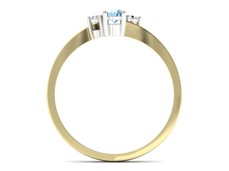 Pierścionek topaz i brylanty białe żółte złoto - p16124zba — zdjęcie 2