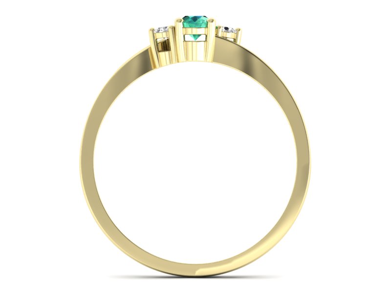 Pierścionek ze szmaragdem z brylantami - p16124zsm — zdjęcie 2