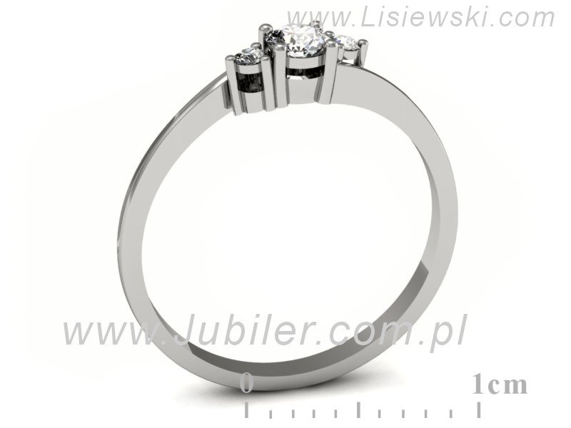 Złoty pierścionek z brylantami białe złoto - p16125b — zdjęcie 3