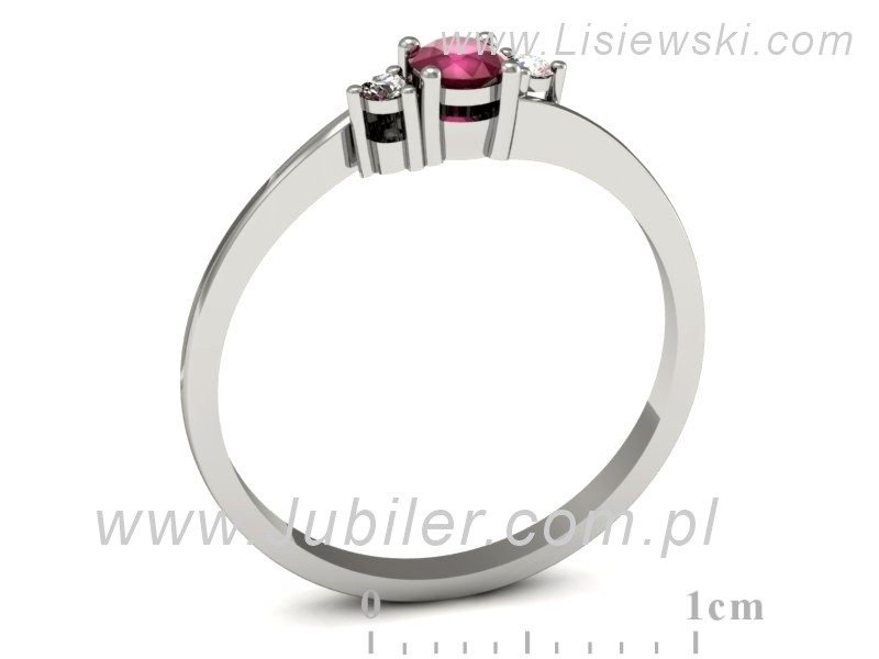 Pierścionek z rubinem i brylantami białe złoto - p16125br — zdjęcie 3