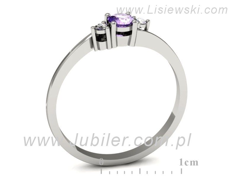 Pierścionek z tanzanitem białe złoto i brylantami - p16125bt — zdjęcie 3