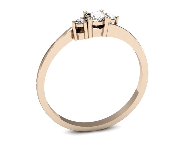 Złoty pierścionek z brylantami różowe złoto - p16125c — zdjęcie 3