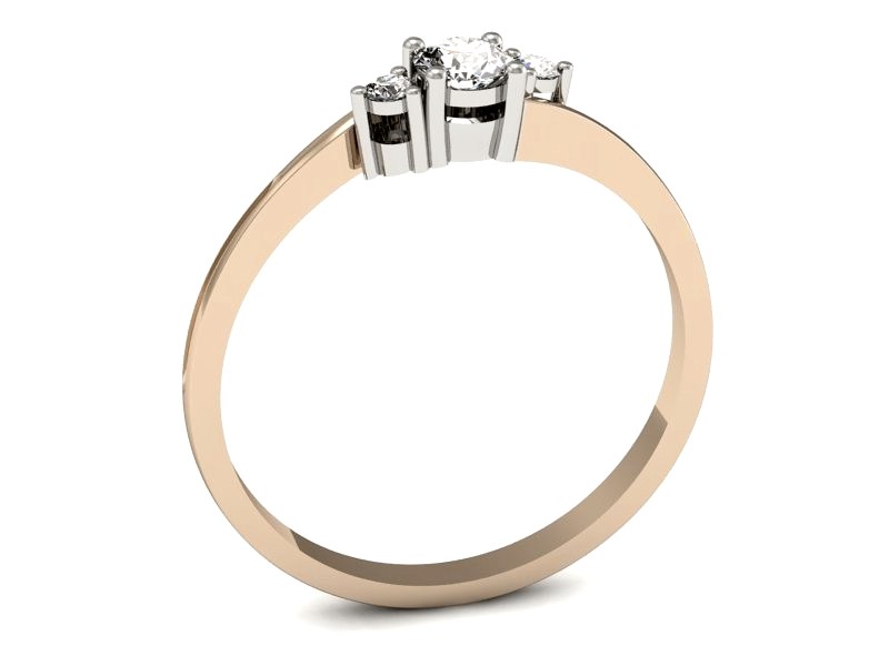 Pierścionek z brylantami białe różowe złoto - p16125cb — zdjęcie 3