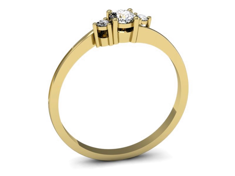 Złoty pierścionek z brylantami żółte złoto - p16125z — zdjęcie 3