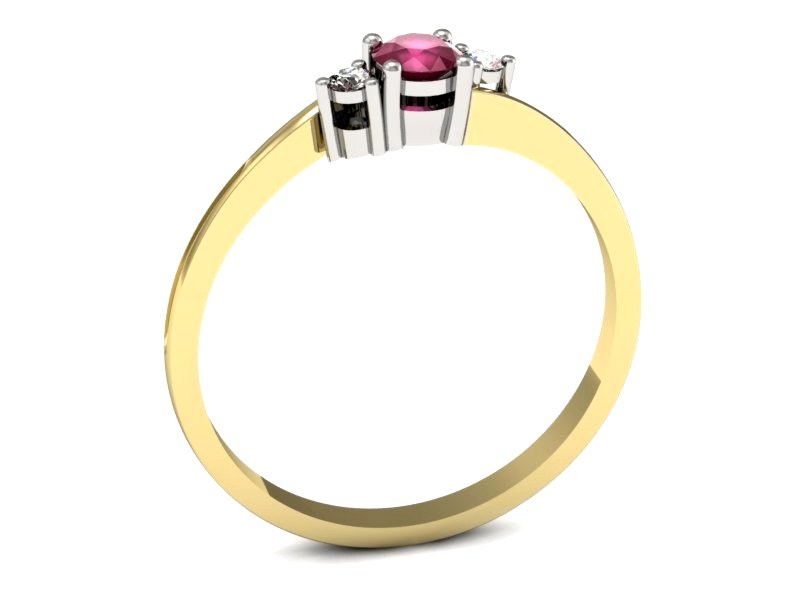 Pierścionek z rubinem i diamentami - p16125zbr — zdjęcie 3