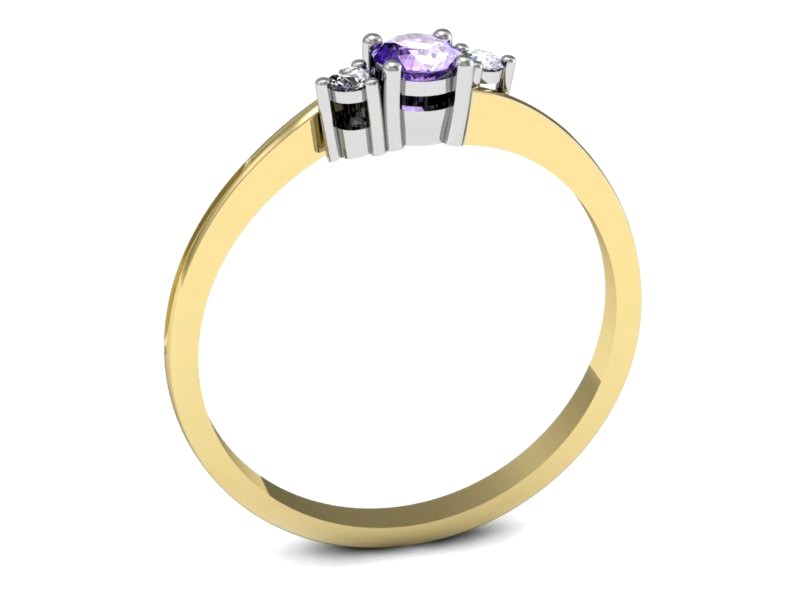 Złoty pierścionek z tanzanitem i brylantami - p16125zbt — zdjęcie 3