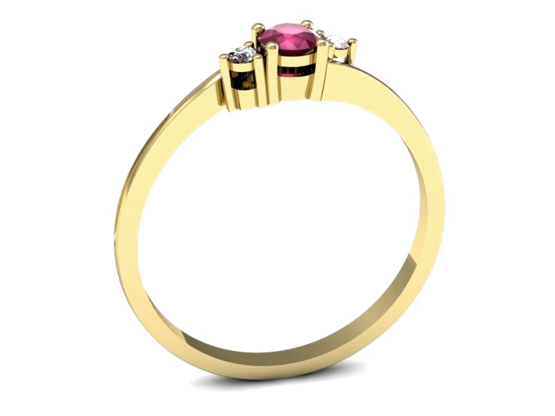 Pierścionek z rubinem i brylantami - p16125zr — zdjęcie 3