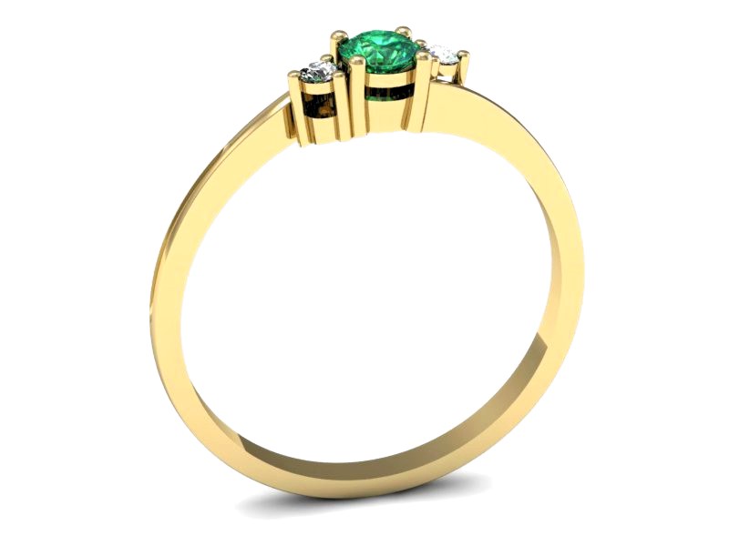 Pierścionek ze szmaragdem i brylantami - p16125zsm — zdjęcie 3