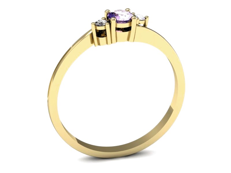 Pierścionek z tanzanitem i brylantami żółte złoto - p16125zt — zdjęcie 3