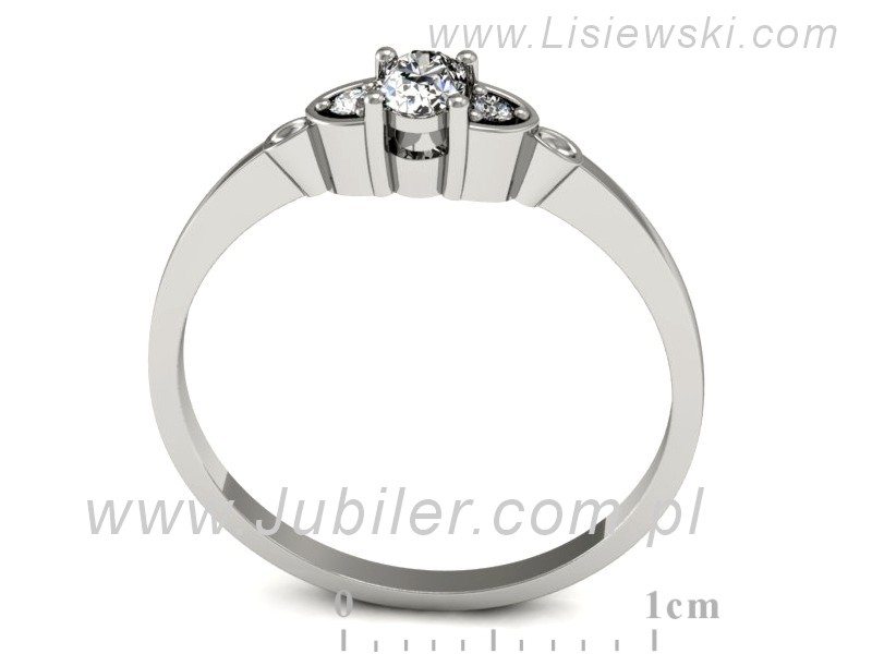 Złoty pierścionek z diamentami białe złoto - p16126b — zdjęcie 3