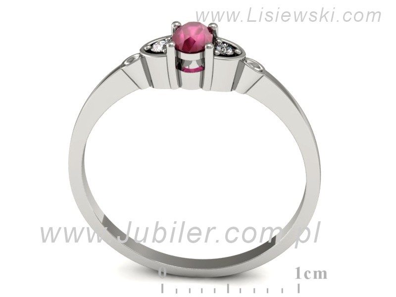 Pierścionek z rubinem i brylantami białe złoto - p16126br — zdjęcie 3