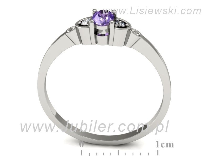 Pierścionek z tanzanitem białe złoto i brylantami - p16126bt — zdjęcie 3