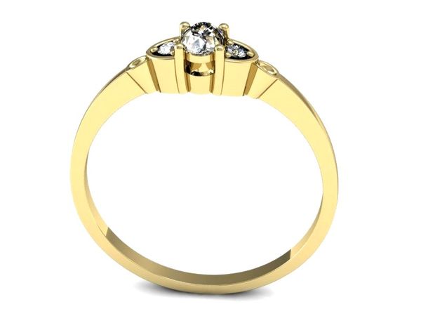 Złoty Pierścionek z diamentami żółte złoto 585 - p16126z