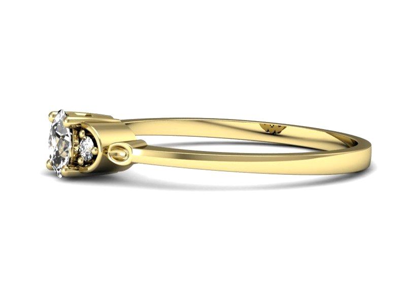 Złoty pierścionek z diamentami żółte złoto - p16126z — zdjęcie 2