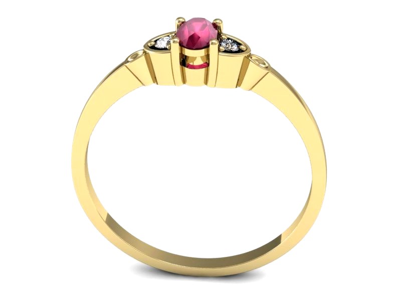 Pierścionek z rubinem i brylantami - p16126zr — zdjęcie 3