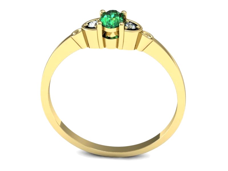 Pierścionek ze szmaragdem i brylantami - p16126zsm — zdjęcie 3