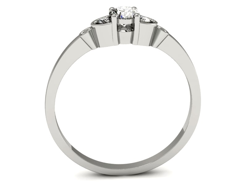 Złoty pierścionek z brylantami białe złoto - p16127b — zdjęcie 3