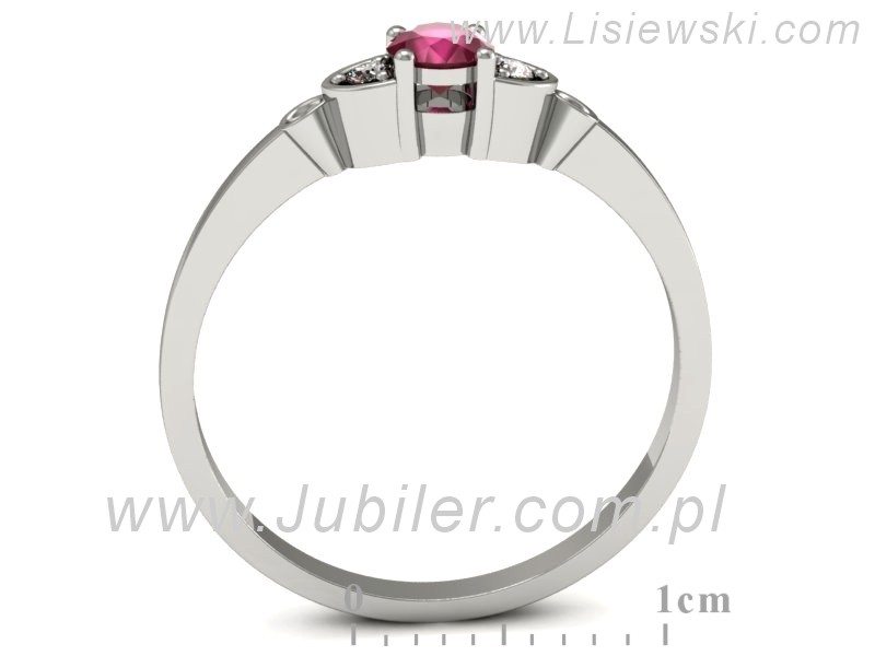 Pierścionek z rubinem i brylantami białe złoto - p16127br — zdjęcie 3