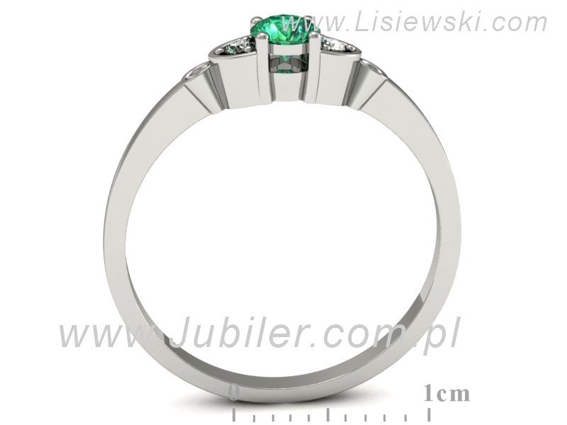 Złoty pierścionek ze szmaragdem i brylantami - p16127bsm — zdjęcie 3