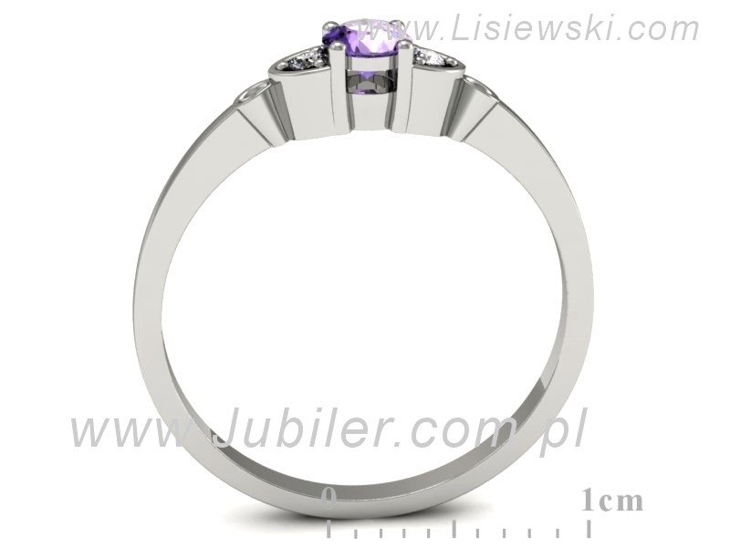 Pierścionek z tanzanitem białe złoto i brylantami - p16127bt — zdjęcie 3