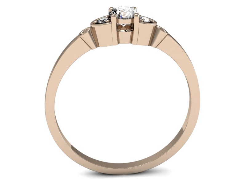 Złoty pierścionek z brylantami różowe złoto - p16127c — zdjęcie 3