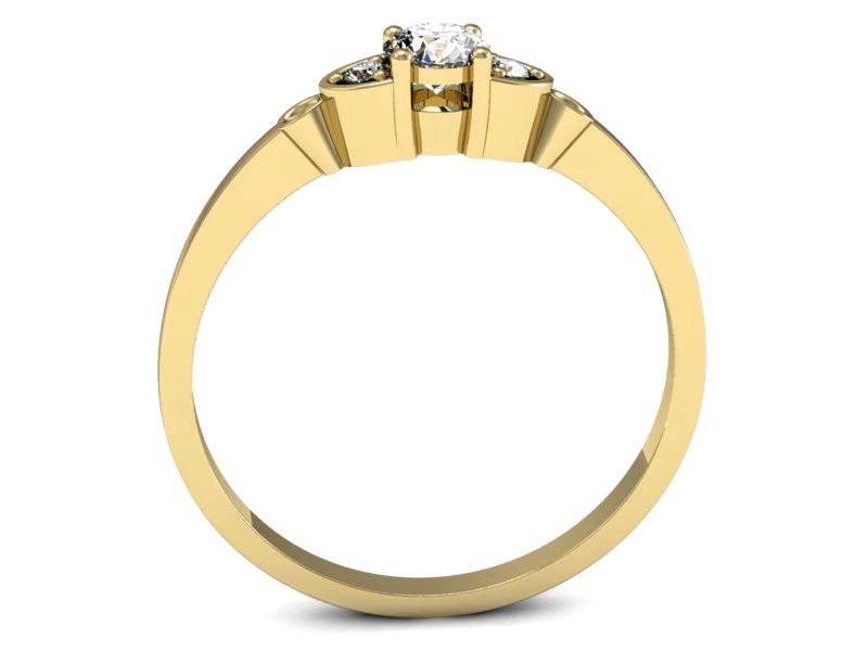 Złoty pierścionek z brylantami żółte złoto - p16127z — zdjęcie 3