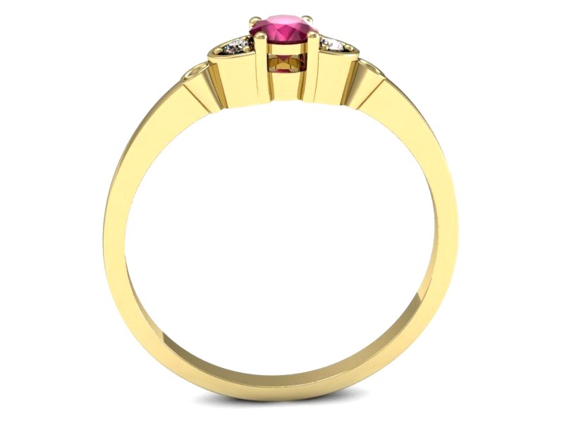 Pierścionek z rubinem i brylantami - p16127zr — zdjęcie 3