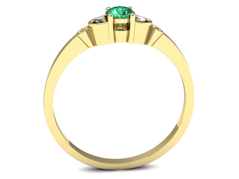 Pierścionek ze szmaragdem i brylantami - p16127zsm — zdjęcie 3