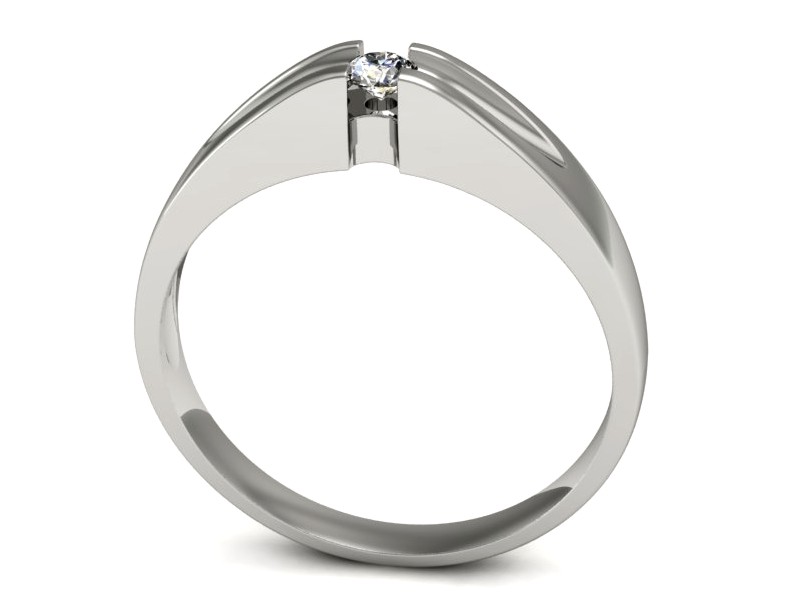 Złoty pierścionek z brylantem białe złoto - p16128b — zdjęcie 3