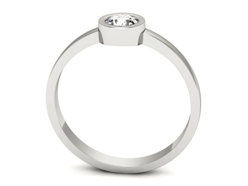 Złoty pierścionek z brylantem białe złoto - p16129b — zdjęcie 3