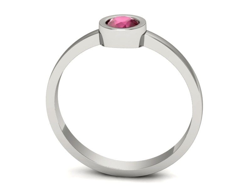 Złoty pierścionek z rubinem białe złoto - p16129br — zdjęcie 3