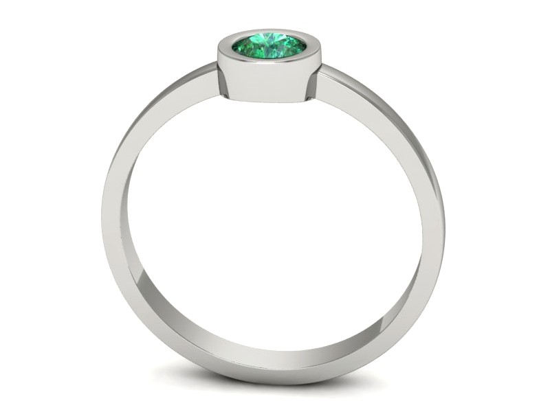 Złoty pierścionek ze szmaragdem białe złoto - p16129bsm — zdjęcie 3