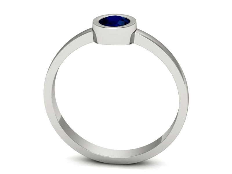 Złoty pierścionek z szafirem białe złoto - p16129bsz — zdjęcie 3