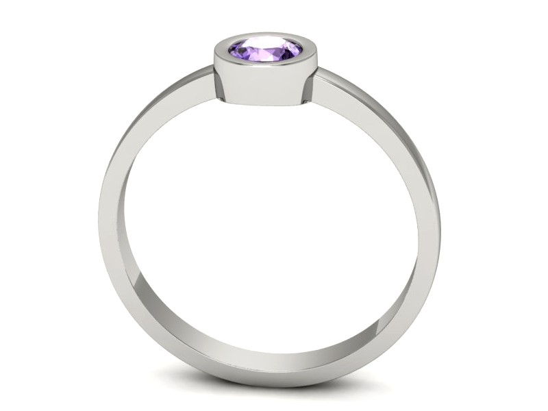 Złoty pierścionek z tanzanitem białe złoto - p16129bt — zdjęcie 3