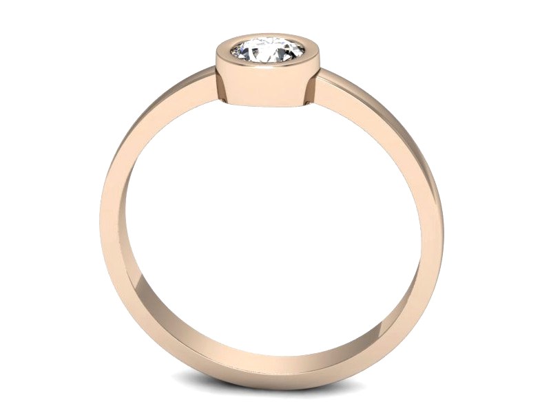 Złoty pierścionek z brylantem różowe złoto - p16129c — zdjęcie 3