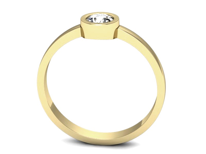 Złoty pierścionek z brylantem żółte złoto - p16129z — zdjęcie 3