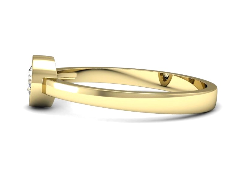 Złoty pierścionek z brylantem żółte złoto - p16129z — zdjęcie 2