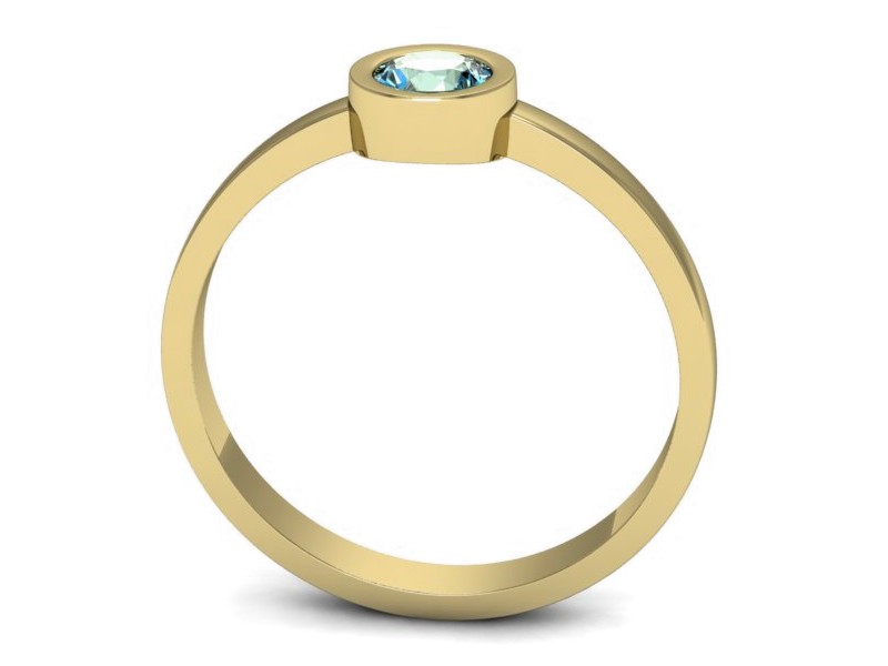 Złoty pierścionek z akwamarynem żółte złoto - p16129za — zdjęcie 3