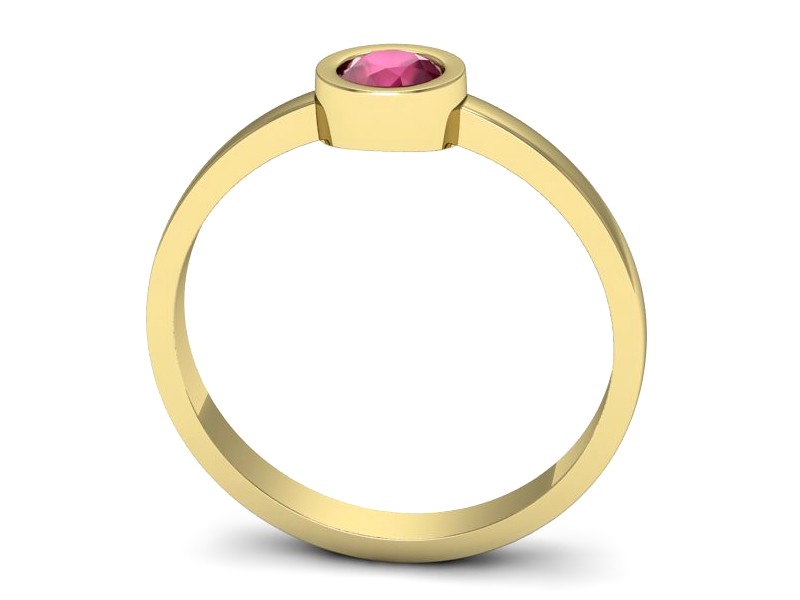 Złoty pierścionek z rubinem żółte złoto - p16129zr — zdjęcie 3