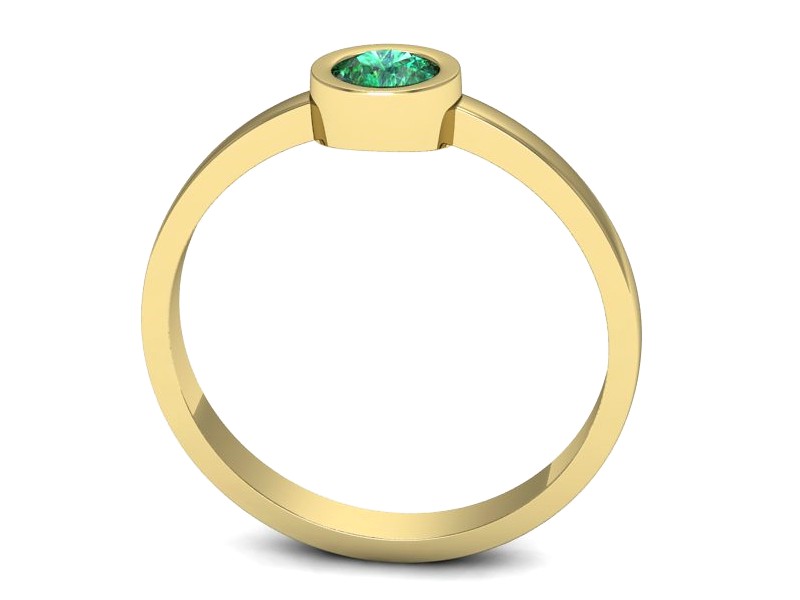 Złoty pierścionek ze szmaragdem żółte złoto - p16129zsm — zdjęcie 3