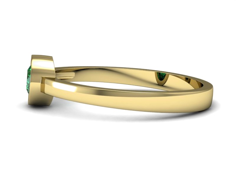 Złoty pierścionek ze szmaragdem żółte złoto - p16129zsm — zdjęcie 2