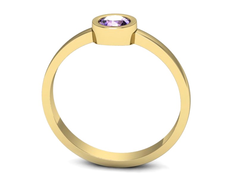 Złoty pierścionek z tanzanitem żółte złoto - p16129zt — zdjęcie 3