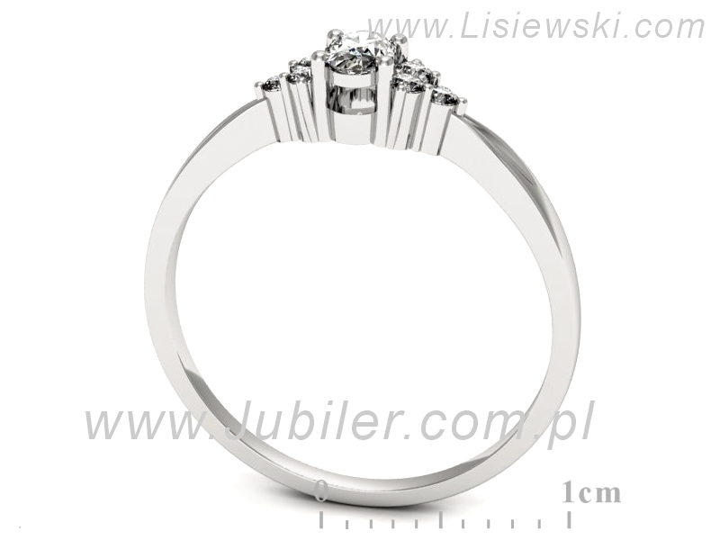 Złoty pierścionek z diamentami białe złoto - p16130b — zdjęcie 3