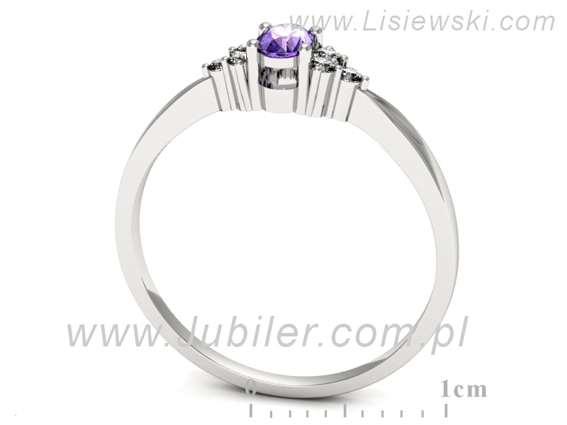 Pierścionek z tanzanitem białe złoto z brylantami - p16130bt — zdjęcie 3