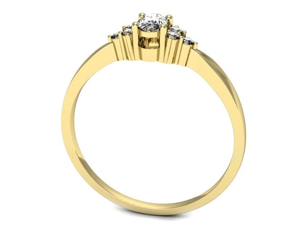 Złoty Pierścionek z diamentami żółte złoto 585 - p16130z