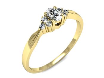 Złoty Pierścionek z diamentami żółte złoto 585 - p16130z - 1