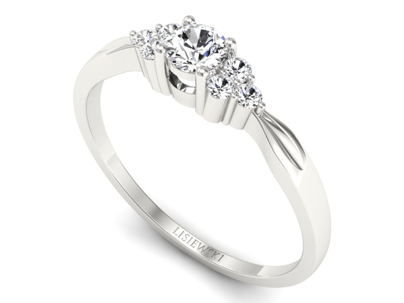 Złoty pierścionek z brylantami białe złoto - p16131b — zdjęcie 3