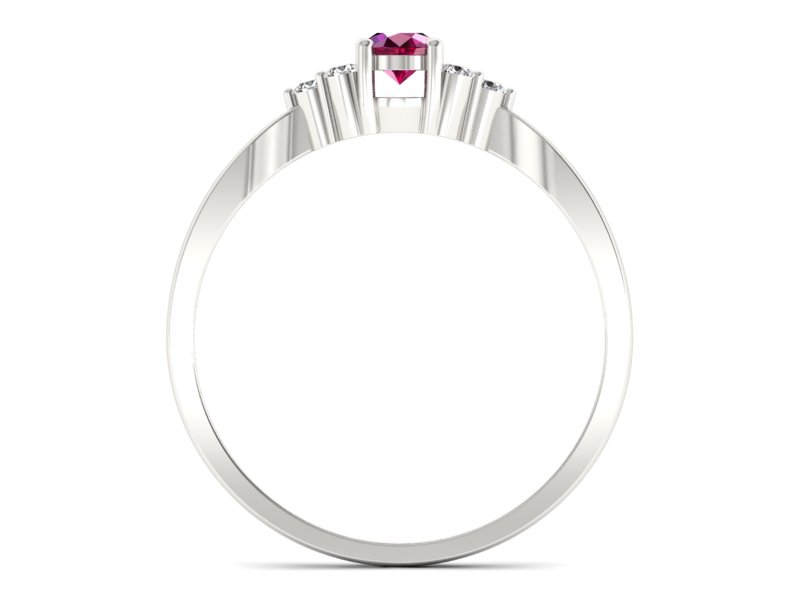 Pierścionek z rubinem i brylantami białe złoto - p16131br — zdjęcie 2