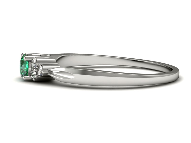 Złoty pierścionek ze szmaragdem i brylantami - p16131bsm — zdjęcie 5