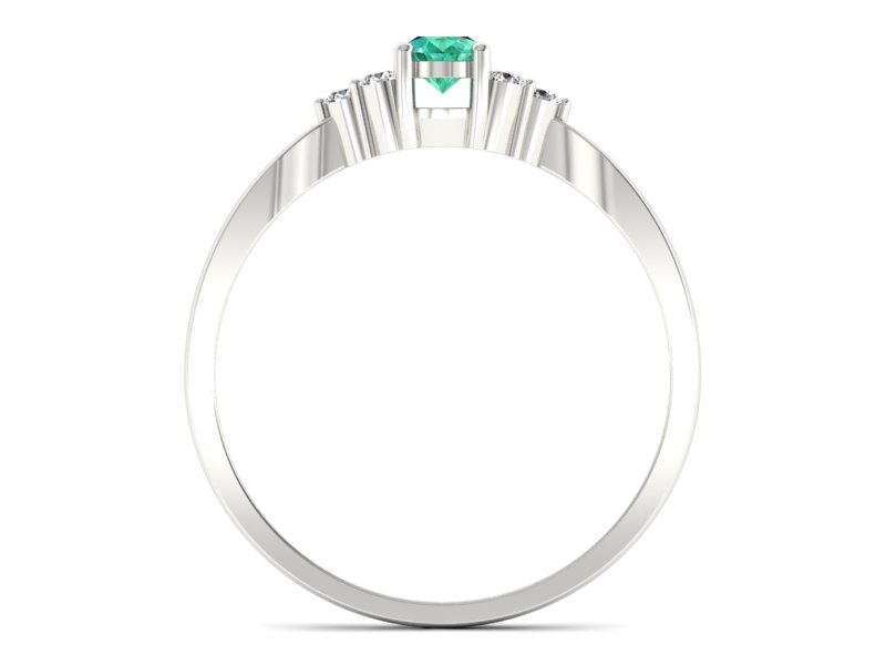 Złoty pierścionek ze szmaragdem i brylantami - p16131bsm — zdjęcie 2